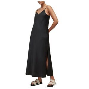 AllSaints Black Cass Slip Dress Size Medium NWOT